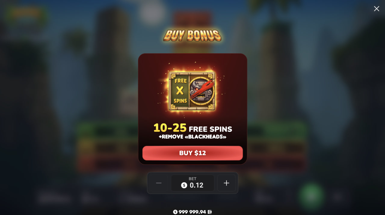 Aztec Totem recensione casino demo bonus app registrazione: finestra Bonus Buy con 10-25 free spins
