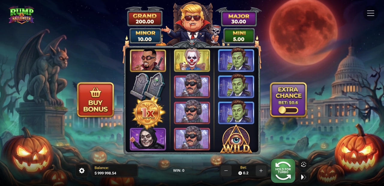 Rump And Halloween demo gratis recensione bonus app casino: griglia con quattro jackpot e pulsante Buy Bonus